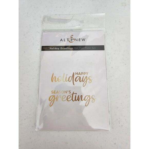 Altenew Holiday Greetings Hot Foil Plate Set Christmas Seasons Greetings - Picture 1 of 2